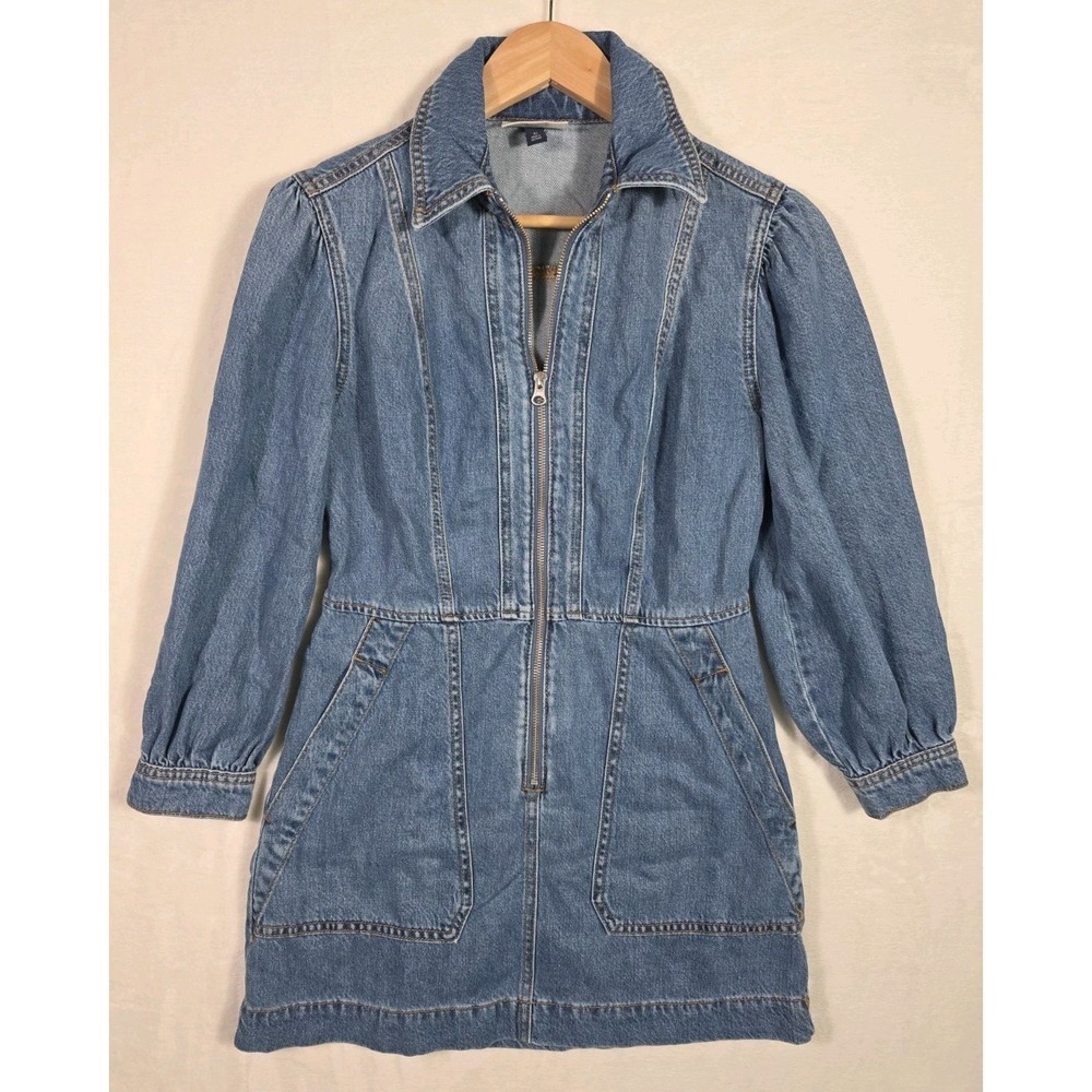Universal Thread Denim Utility Dress XXL NWT Zip Front Blue Shirt Dress - Picture 2 of 11